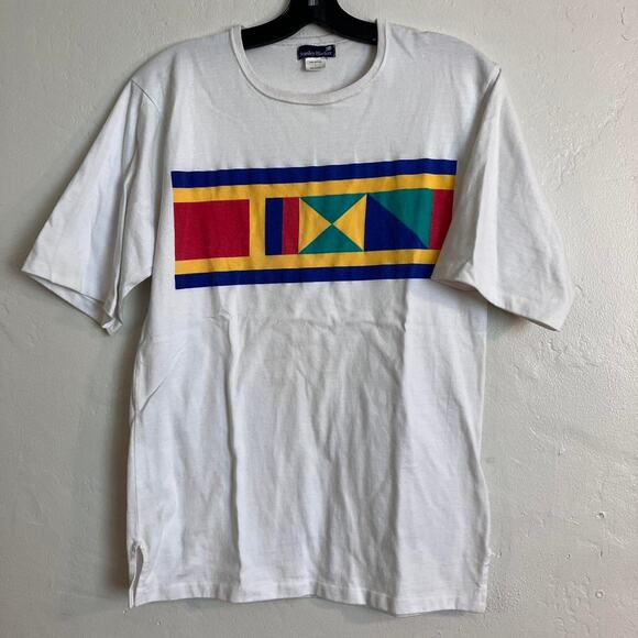 Vintage 90s Stanley Blacker Naval‎ Ensign Single Stitch Made in USA T-shirt - Picture 1 of 4